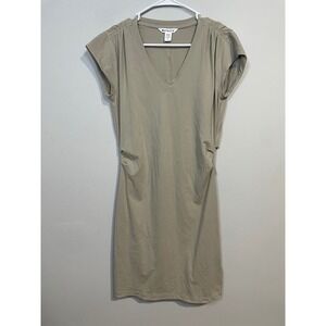 Athleta Effortless Tee‎ Dress in Beige Size Small Effortless Casual Athleisure
